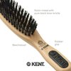 Kent PF10 Natural Wood Boar Bristle Hair Brush - Straightening Brush and Styling Brush for Short to Medium Length Hair - Natural Bristle Hair Brush, Travel Hair Brush, and Smoothing Brush