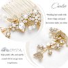Casdre Crystal Bride Wedding Hair Comb Rhinestone Bridal Hair Piece Flower Hair Accessories for Women and Girls (C Gold)