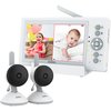 JouSecu Baby Monitor with 2 Cameras, Video Baby Monitor with Camera and Audio No WiFi, 5 inch Split Screen with 20Hour Long Battery Life 1000ft Range, 720p, Night Vision, 2-Way Talk
