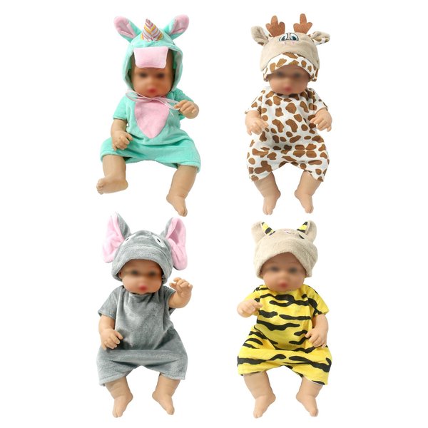 Baby Doll Clothes for 12 13 14 15 16 Inch Dolls, 4 Sets 14 inch Doll Animal Clothes Accessories Fit Reborn Baby Doll Clothes,Baby Doll Clothes 12-14-16 Inch