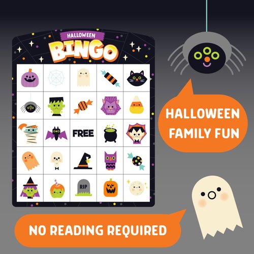 Chuckle & Roar - Halloween Bingo - Family Game Night Fun - Spooky Themed Classic Game - Great for Preschool Learning - Ages 3 and Up