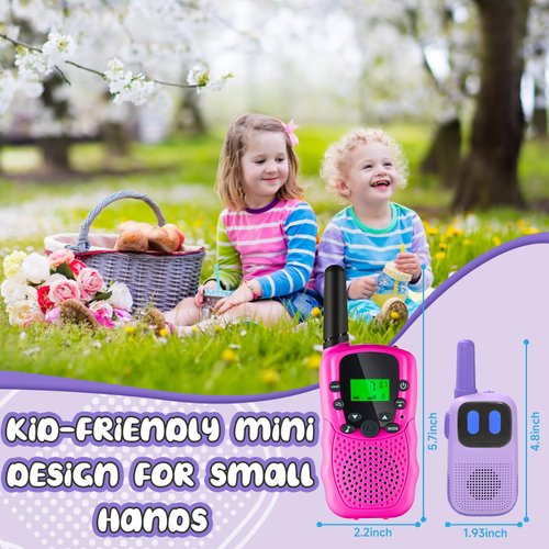 AIKTUPSY 2 Pack Gifts for 3-7 Year Old Girls 1000FT Range 2 Channels 2 Way Radio, Walkie Talkie Children Backyard Play Boy Toys Age 4 5 6 7 8 Years Old