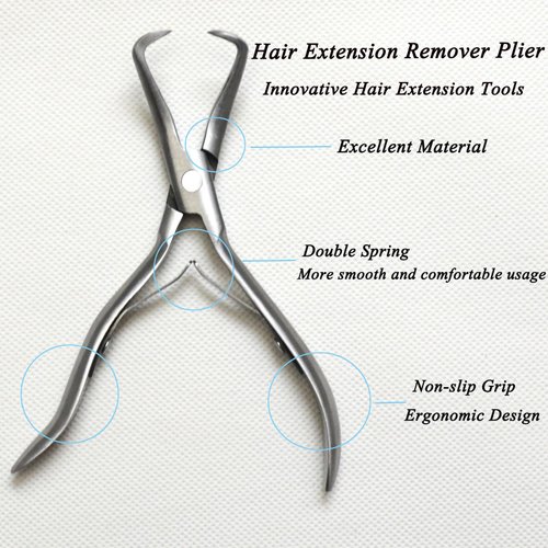 Jozlynn Hair Extension Pliers Stainless Steel Hair Extension Tools Microlink Bead Remover Pliers for Hair Extensions Removal Micro Ring Beads Opener (Silvery)