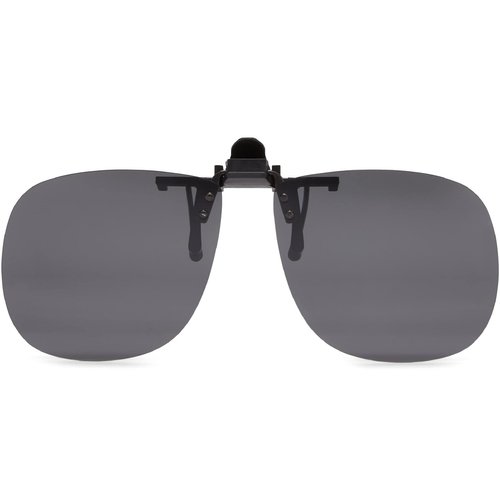 Fisherman Eyewear 8FCO Clip On Original Black Square Frame Polarized Sunglasses (Gray Lens)