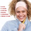 Janinka 6 Pcs Spa Headbands, Makeup Shower Satin Hair Wrap with Tape, Silk Cloth Neck Strips Hair Wraps Adjustable Silk Hair Wraps for Women's Spa Sleeping Nonslip Strips(Pink, Black, White)