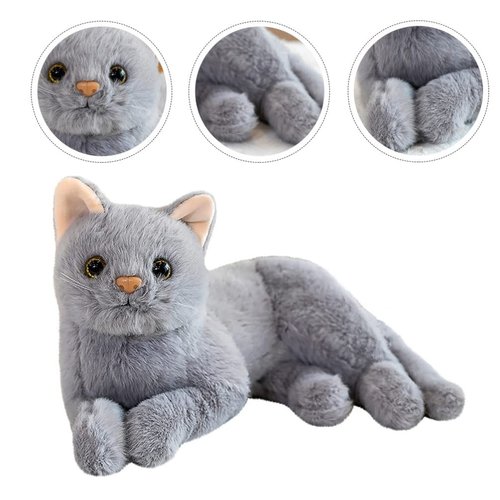 Gadpiparty Stuffed Cats Plush Cat Doll, Realistic Soft Plush Cat Toy for Kids Adults Boys and Girls, Stuffed Animals Cat Doll for Kids Birthday Gift (Grey, 12 Inch) Cat Stuffed Animals