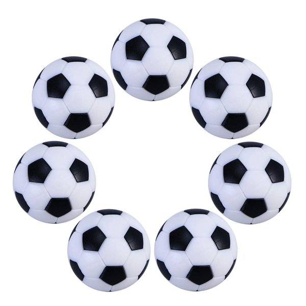 SEWACC 6pcs Table Soccer Ball Foosballs Replacements Table Football Balls 32mm Mini Black and White Soccer Balls Tabletop Game Ball