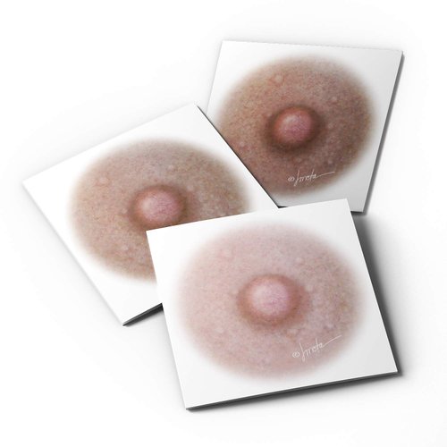 Breast Cancer Temporary Tattoos for Women - 3 Pairs, Post Mastectomy Temporary Tattoo, Post Surgery Nipple Solution, Fitzpatrick Scale Colors: 1, 2 and 3 (1 inch) Small Size - Sample Pack