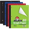 Bazic 4/5 Reversible Graph Paper, 8" 1/2 X 11", 80 Sheets (Assorted Colors)