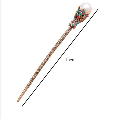 4 Pieces Vintage Hair Chopsticks Vintage Hair Sticks Rhinestone Hair Chopsticks Pearl Hair Sticks Rhinestone Pearl Hair Stick Pearls Rhinestones Hair Pin for Women Girls, Multicolor