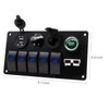 Disscool 5 Gang Switch Panel with Automatic Reset Horn 12V/24V, 5 Position Toggle Switch Engine Start Anderson Dual USB Charger with Digital Display Voltmeter for Car Trailer
