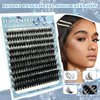 Fluffy Lash Clusters 10-24mm Extra Long Thick 200D Cluster Eyelash Extensions 200pcs Volume D Curl Wispy Individual Lashes Plant Fibres False Eyelashes DIY Lash Extension for Beginners, by FOINEMYED