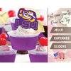 LSU Cupcake Toppers (24 Pcs) Lousiana State University Party Supplies for Football, Birthday Gift, Graduation Party Decorations (LSU Tigers)