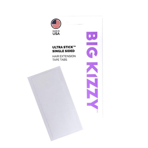 Big Kizzy Single Sided Ultra Stick Replacement Tape for Hair Extensions - 6-8+ weeks of wear - Strong Hold and Residue Free One Sided Tape for Extensions - 48 Tabs