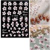 JMEOWIO 6 Sheets 3D Embossed Flower Butterfly Nail Art Stickers Decals Self-Adhesive Pegatinas Uñas 5D White Spring Floral Nail Supplies Nail Art Design Decoration Accessories