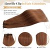 Clip in Hair Extensions Auburn Straight Thick 20 Inch Human Hair Clip in Extensions Invisible Natural Soft Fine Auburn Brown Clip in Real Hair Extensions 70g 7pcs