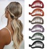 Hapdoo 6Pcs Small Banana Clips Hair, Hair Claw Clips for Ponytail, Matte Banana Clips Strong Hold Ponytail Bun Holder, Mini Hair Jaw Clips Barrettes Styling Accessories for Women Girls