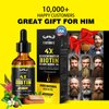 Biotin Beard Growth Oil for Men – Sandalwood Beard Serum with Castor & Grape Seed Oil for Thicker, Softer & Moisturized Beard – Ideal Gift for Father, Husband, Boyfriend – 2 oz