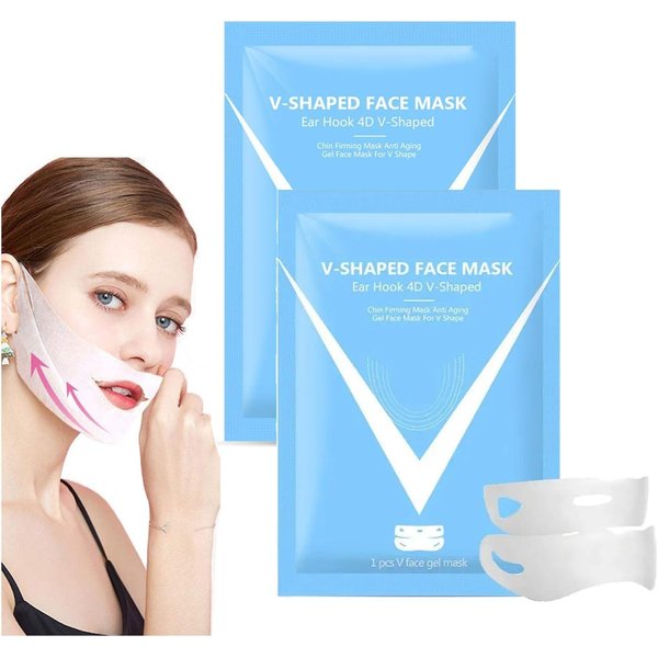 Aohoyaca 2PCS Double Chin Mask Reusable, Moisturizing and Firming, b-Tight Lift & Firm Booty Mask,Lift Mask, V Line Lifting Mask for Chin Strap for Double Chin for Women