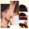 Pink Edge Brush 4 Pcs, Hair Wax Stick for Flyaway, Slick Back Hair Brush for Smooth, Teasing Brush for Add Volume, Rat Tail Combs for Parting