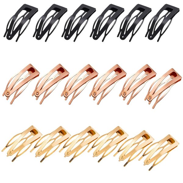 18 Pieces Snap Hair Clips 3 Prong Hair Clips Metal Snap Hair Clips Double Grip Hair Clips Hair Barrettes Hair Pins Hair Accessories for Women Girls, Multicolor