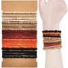 Volnova Boho Hair Tie Bracelets for Women, 20 Pieces, 4 Styles, Gorgeous Dual-Use Bracelet and Hair Tie, Soft & Stylish No Damage Hair Accessories, Beige, Light Brown, Black, Chestnut, Orange