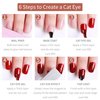 Gsnagole Gel Nail Polish Kit - Cat Eye Magnetic Gel Nail Polish Set, UV LED Soak Off Nail Art Varnish, Manicure Gift Set (Includes Magnet, 10ml per Bottle). (LLMY-1-6)