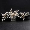 Handmade Tiara Wedding Hair Comb Leaf Bridal Headpiece Pearl Rhinestone Head Jewelry Wedding Hair Accessories