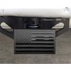 American Flag Metal Trailer Hitch Cover for 2 inch Receivers Matte Black