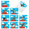 The Best Card Company - 10 Blank Dog Cards Assorted (4 x 5.12 Inch) - Adorable Boxed Animal Note Cards for All Occasions - Comical Canines M2350OCB