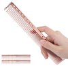 2pcs Hair Cutting Comb, Stainless Steel Professional Space Hair Styling Comb Barber Comb with Fine Wide Teeth for Salon Hairdressing, Rose Gold