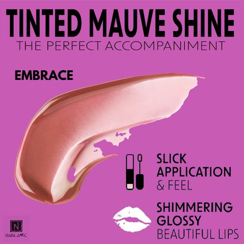 Nabila K Lip Gloss - Moisturizing Lip Color Derived from Natural Pigments for Shimmery Sheen - Cruelty-Free, No Sulfates, Parabens, Phthalates - 0.25 oz - Creamy - Embrace