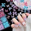 Colorful 3D Butterfly Bow Nail Charms Pink White Blue Bowknot Butterfly Nail Art Charms for Manicure DIY Crafts Jewel Accessories