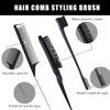 cobee 5 Pcs Slick Back Hair Brush Set, Bristle Hair Brush Edge Control Brush Teasing Comb, Wax Stick for Hair & Wig Flyaways, For Smooth Hair Parting Smooth Flyaways