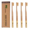 GoWoo 100% Natural Bamboo Toothbrush Soft - Organic Eco Friendly Toothbrushes with Soft Nylon Bristles, BPA-Free, Biodegradable, Dental Care Set (Pack of 4, Adult, Beige)