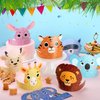 24 Pcs Animal Birthday Party Hats Animal Headbands Jungle Safari Animal Paper Party Crown for Girls Kids (Assorted Animals)