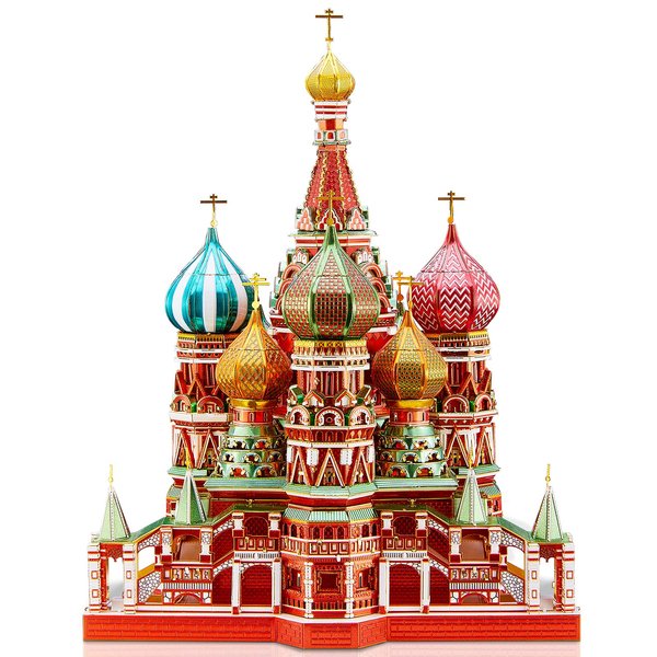 Piececool 3D Metal Puzzle Model Kits Saint Basil’s Cathedral Metal Building Kit for Adults, Brain Teaser DIY Metal Model Kits for Teens Man Woman Family-711 Pcs
