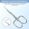 Lermende Cuticle Scissors with Curved Sharp Tip, Portable Small Scissors Professional Cuticle Cutter, Multi-Purpose Russian Manicure Cuticle Trimmer for Eyebrow, Nail, Eyelash, Beards (Silver)