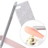 HINZIC Stainless Steel Nail Cuticle Pusher Tools Dual Ended Cuticle Remover Self-Adhesive 240/180 Grit Sandpaper Sheets Nail Care Replacement for Women Girls
