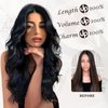 BARSDAR Clip in Hair Extensions for Women - 20 Inch Long Wavy Black Hair Extensions Clip in - 6PCs Full Head Thick Soft Synthetic Clip in Hairpieces Daily Party Halloween- Natural Black