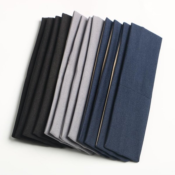 XBwhoz Headbands for Women,12PCS,Soft Stretch Elastic Yoga Sport Headbands(Black,Gray,Navy blue)