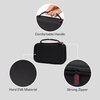 RED by Kiss Men Grooming Portable Organizer BagTravel Pouch (Black) Organize Shaver Trimmer Clipper Hair Comb Convenient Mesh Inner Pocket, Hard Zipper, Handle, Water Resistant Exterior