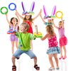 [ Score Ring ] 3 Pack Easter Inflatable Bunny Ring Toss Game Easter Rabbit Ears Ring Toss Party Games Inflatable Toys Gift for Kid Family School Party Favor Indoor Outdoor Toss Game (3 Set & 12 Rings)