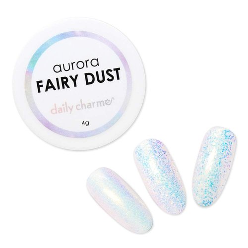 Daily Charme Aurora Fairy Dust 4g, Magic Iridescent Nail Art Glitter Decoration, Ultra Sparkly Mermaid Nail Glitter, Home DIY/Nail Salon Manicure (0.015 Chunky, Aurora Blue)