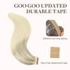 GOO GOO Blonde Hair Extensions Tape in 24 Inch Balayage Ash Blonde to Golden Blonde and Platinum Blonde Natural Remy Hair Straight Long Tape in Hair Extensions 20pcs 50g