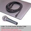 HUALEU 6FT Female XLR to USB C,USB c to XLR Female for Microphone,XLR to USB-C Compatible Microphone Recording Audio Cable, Microphone Audio Cable Connected to Smartphone, Tablet