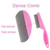 GNAWRISHING Flea Comb 4-Pieces-Pink with High Strength Teeth Durable Pet Tear Stain Remover Combs, Dog Cat Grooming Set Effective Float Hair Remover