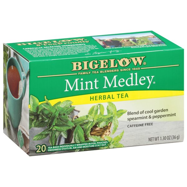 Bigelow Tea Mint Medley Herbal Tea, Caffeine Free, 20 Count (Pack of 6), 120 Total Tea Bags