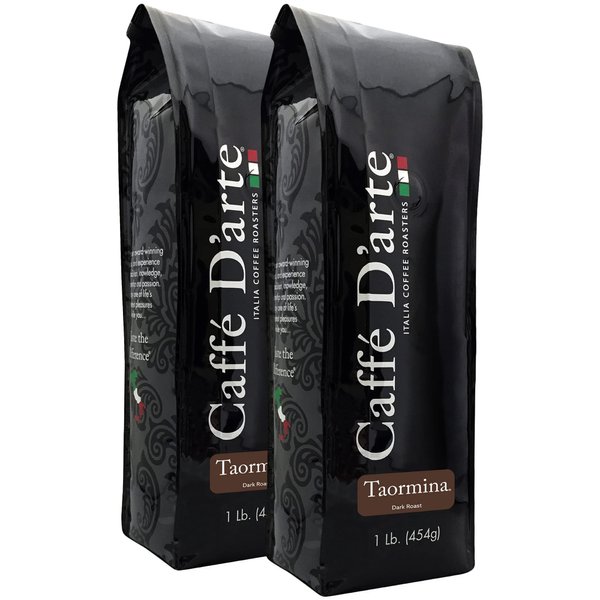 Caffe D'arte Taormina Whole Bean Espresso Coffee, 1 Pound, Pack of 2